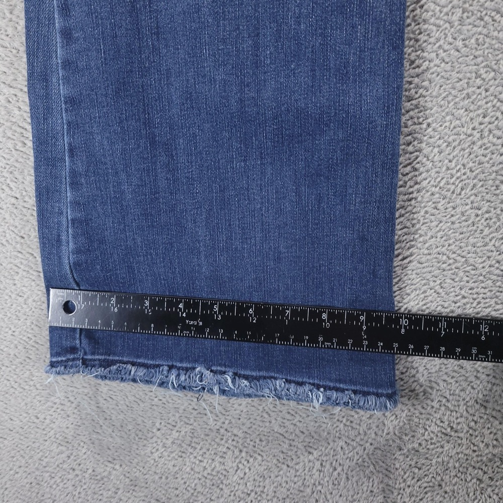 Democracy Jeans Womens 10 Blue Bootcut Mid Rise Distressed Ab Solution Stretch - Picture 8 of 9